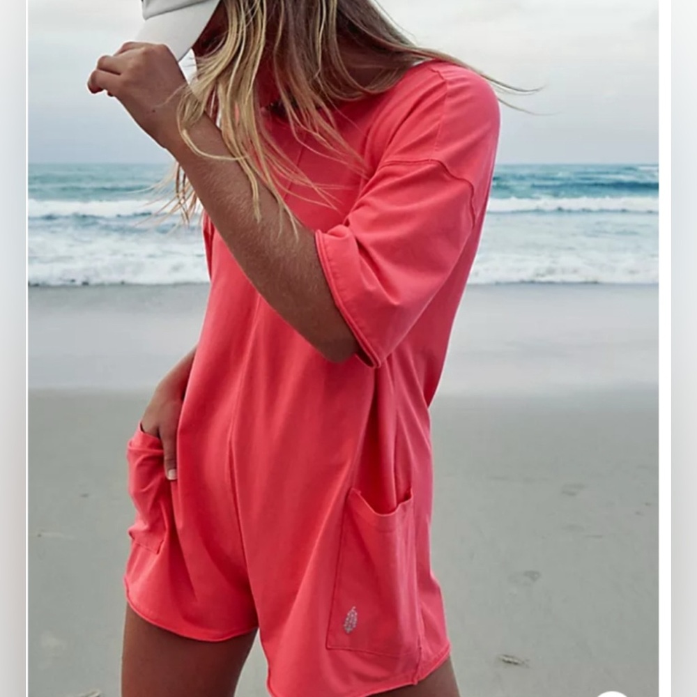 FREE PEOPLE HOT SHOT TEE ROMPER